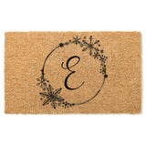 Initial in Snowflake Wreath Doormat / Christmas Door Mat / Winter / Holiday Doormat / Holiday Decor / Christmas Decor / Christmas Gift, Snow