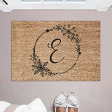 Initial in Snowflake Wreath Doormat / Christmas Door Mat / Winter / Holiday Doormat / Holiday Decor / Christmas Decor / Christmas Gift, Snow