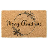 Merry Christmas in Snowflake Wreath Doormat / Classy Door Mat / Joyeux Noel / Holiday Doormat / Holiday Decor / Christmas Decor / Christmas