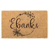 Family Name in Snowflake Wreath Doormat / Last Name Door Mat / Winter Decor / Christmas Doormat / Custom / Christmas Decor / Christmas Gift