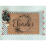 Family Name in Snowflake Wreath Doormat / Last Name Door Mat / Winter Decor / Christmas Doormat / Custom / Christmas Decor / Christmas Gift