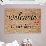 Welcome To Our Home Doormat / Welcome Mat / Love Door Mat / Birthday Gift / Valentines / Wedding / Heart / Anniversary Gift / Housewarming