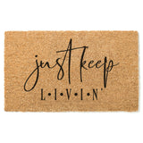 Just Keep Livin Doormat / L.I.V.I.N Door Mat / Welcome Mat / Funny Doormat / Just Keep Living / Birthday Gift / Gift for Friend / Graduation