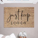 Just Keep Livin Doormat / L.I.V.I.N Door Mat / Welcome Mat / Funny Doormat / Just Keep Living / Birthday Gift / Gift for Friend / Graduation