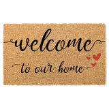 Welcome To Our Home Doormat / Welcome Mat / Love Door Mat / Birthday Gift / Valentines / Wedding / Heart / Anniversary Gift / Housewarming