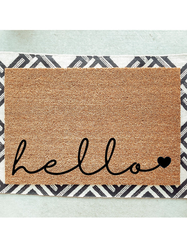 Hello Heart Doormat / Welcome Mat / Door Mat / Housewarming / Birthday Gift / Teacher Gift / Hostess Gift / Home Decor / Cute Doormat