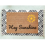 Summer Doormat / Hey Sunshine Door Mat / Spring / Welcome Mat / Funny Doormat / Hostess / Summertime / Wedding / Birthday /Housewarming