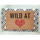 Wild at Heart Red Leopard Doormat / Welcome Mat / Love Door Mat / Birthday / Valentines / Anniversary / Housewarming / Leopard Print