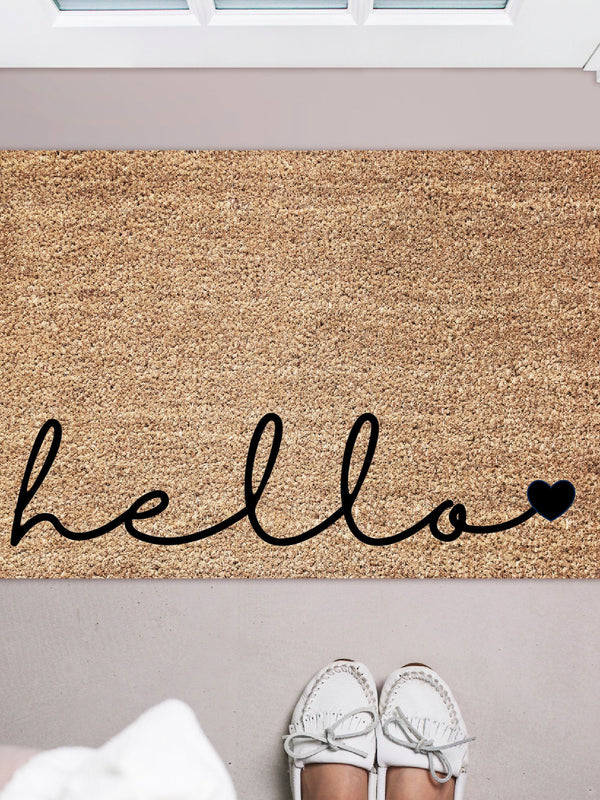 Hello Heart Doormat / Welcome Mat / Door Mat / Housewarming / Birthday Gift / Teacher Gift / Hostess Gift / Home Decor / Cute Doormat