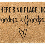 There&#39;s No Place Like Grandma and Grandpa&#39;s Doormat / Welcome Mat / Grandparent Door Mat / Nana / Papa / Oma / Opa / Grandparent Gift