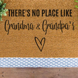 There&#39;s No Place Like Grandma and Grandpa&#39;s Doormat / Welcome Mat / Grandparent Door Mat / Nana / Papa / Oma / Opa / Grandparent Gift