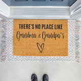 There&#39;s No Place Like Grandma and Grandpa&#39;s Doormat / Welcome Mat / Grandparent Door Mat / Nana / Papa / Oma / Opa / Grandparent Gift