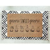 Gnome Sweet Gnome Doormat / Gardening Door Mat / Green Thumb / Funny Doormat / Garden Lovers Gift / Front Entrance / Welcome / Entry Mat