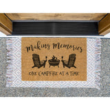 Making Memories One Campfire At A Time Doormat / Muskoka Chairs / Lake House Family Name Door Mat / Beach House / Cottage / Cabin Doormat