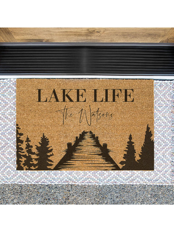 Lake Life Dock Family Name Doormat / Welcome Mat / Summer / Summertime / Wedding Gift / Housewarming / Cottage / Cabin / Vacation Home