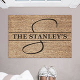 Classic Family Name Doormat / Surname Door Mat / Family Name Design / Custom Doormat / Last Name / Personalized / Wedding Gift / Anniversary