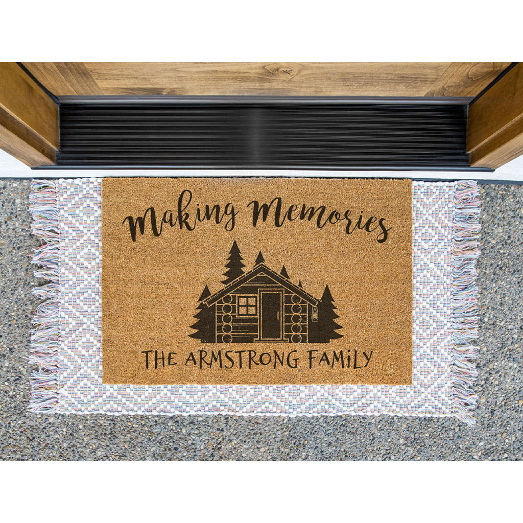 Making Memories Family Name Doormat / Cabin Door Mat / Cottage Welcome Mat / Last Name / Surname / Summer / Family Name / Wedding Gift
