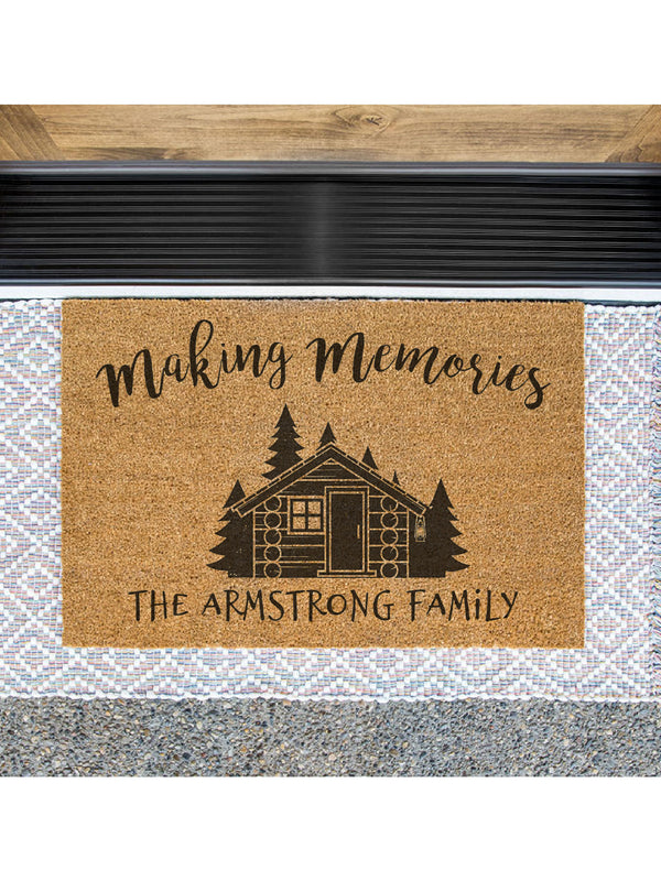 Making Memories Family Name Doormat / Cabin Door Mat / Cottage Welcome Mat / Last Name / Surname / Summer / Family Name / Wedding Gift