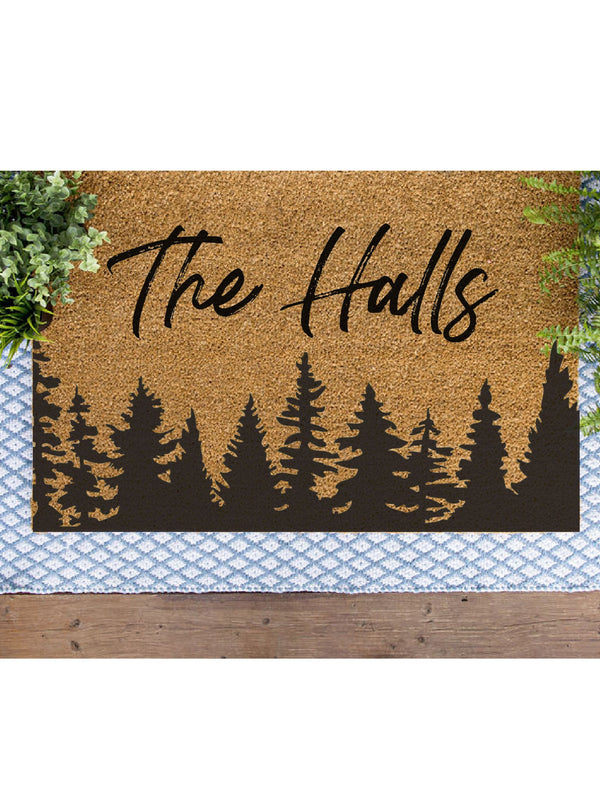Forrest Family Name Doormat / Outdoors / Last Name Tree  / Custom Doormat / Surame / Outdoorsman / Cabin Doormat / Hiker / Mountain Decor
