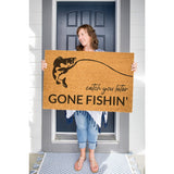 Gone Fishing / Welcome Mat / Fishing / Hobby / Outdoorsman / Hostess Gift / Summer / Summertime / Wedding Gift / Birthday Gift
