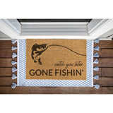 Gone Fishing / Welcome Mat / Fishing / Hobby / Outdoorsman / Hostess Gift / Summer / Summertime / Wedding Gift / Birthday Gift