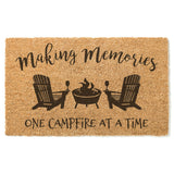 Making Memories One Campfire At A Time Doormat / Muskoka Chairs / Lake House Family Name Door Mat / Beach House / Cottage / Cabin Doormat