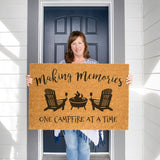 Making Memories One Campfire At A Time Doormat / Muskoka Chairs / Lake House Family Name Door Mat / Beach House / Cottage / Cabin Doormat