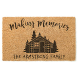 Making Memories Family Name Doormat / Cabin Door Mat / Cottage Welcome Mat / Last Name / Surname / Summer / Family Name / Wedding Gift