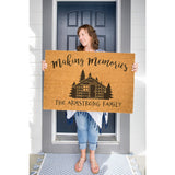 Making Memories Family Name Doormat / Cabin Door Mat / Cottage Welcome Mat / Last Name / Surname / Summer / Family Name / Wedding Gift
