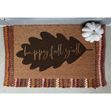 Happy Fall Y'all On Leaf Doormat / Welcome Mat / Fall Door Mat / Autumn Doormat / Southern Doormat / Seasonal / Fall Decor / Fall Leaves