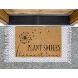 Plant Smiles Harvest Love Doormat / Welcome Mat / Fall Door Mat / Autumn Outdoor Mat /  Boho Decor / Harvest Doormat / Fall Leaves / Farming