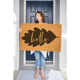 Hello Doormat / Fall Leaf Door Mat / Welcome Mat / Fall Doormat / Autumn Door Mat / Seasonal / Fall Decor / Halloween Decor / Outdoor Rug