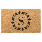 Fall Wreath Initial Doormat / Welcome Mat / Fall Door Mat / Autumn Doormat / Outdoor Rug / Boho Decor / Fall Decor / Fall Leaves / Halloween