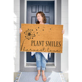 Plant Smiles Harvest Love Doormat / Welcome Mat / Fall Door Mat / Autumn Outdoor Mat /  Boho Decor / Harvest Doormat / Fall Leaves / Farming