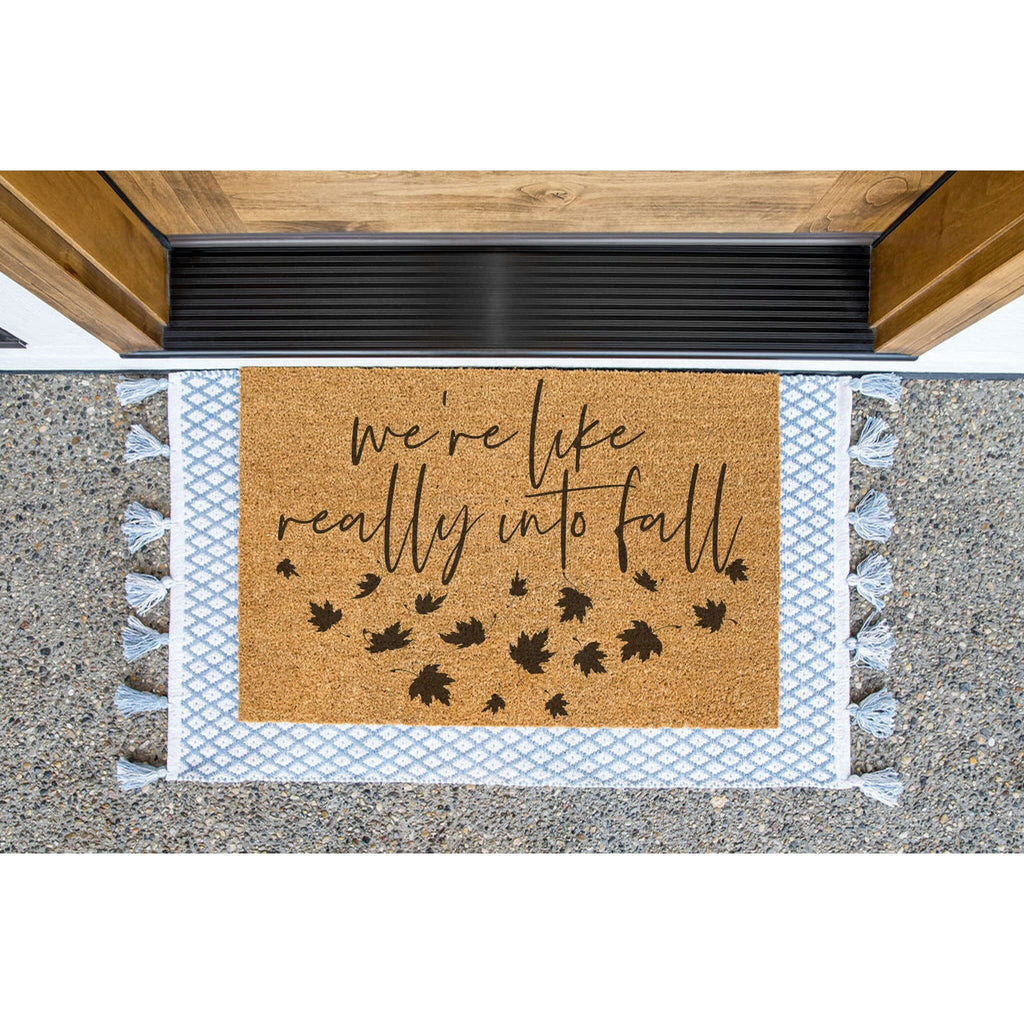 We're Like Really Into Fall Leaves Doormat / Welcome Mat / Fall Door Mat / Autumn Outdoor Mat /  Boho Decor / Harvest Doormat / Fall Leaves