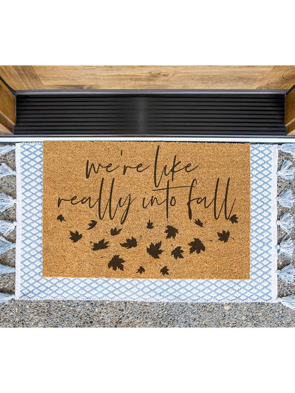 We're Like Really Into Fall Leaves Doormat / Welcome Mat / Fall Door Mat / Autumn Outdoor Mat /  Boho Decor / Harvest Doormat / Fall Leaves