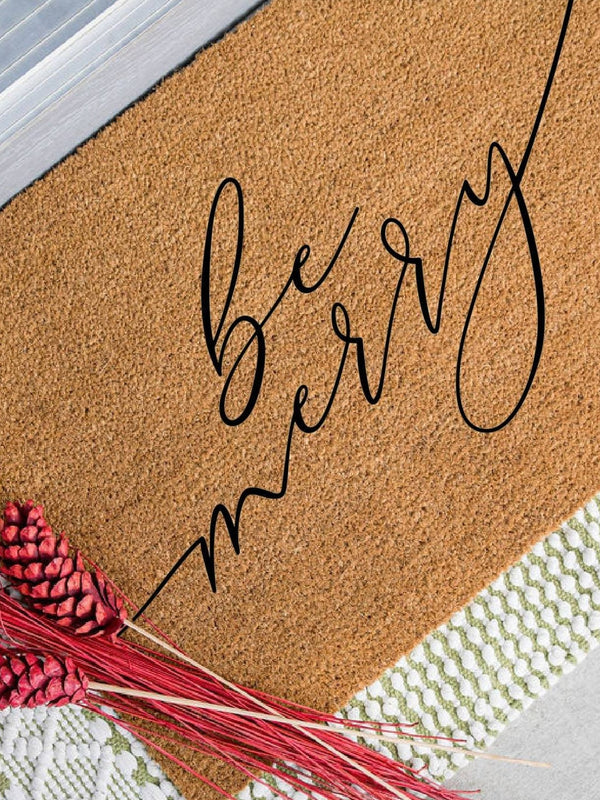 Be Merry Christmas Doormat / Holiday Doormat / Joyeux Noel / Holiday Decor / Christmas Design / Christmas Gift for Mom / Hostess Gift