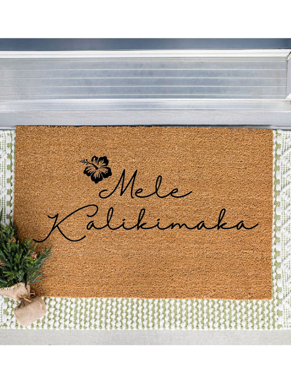 Mele Kalikimaka Christmas Hawaiian Doormat / Holiday Doormat / Hawaii Doormat / Holiday Decor / Christmas Design / Christmas Gift for Mom
