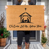 Oh Come Let Us Adore Him Christmas Doormat / Holiday Doormat / Joyeux Noel / Holiday Decor / Christmas Design / Christmas Gift for Mom