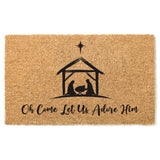 Oh Come Let Us Adore Him Christmas Doormat / Holiday Doormat / Joyeux Noel / Holiday Decor / Christmas Design / Christmas Gift for Mom