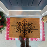 Snowflake Family Name Doormat / Last Name Door Mat / Winter Decor / Christmas Doormat / Custom / Christmas Decor / Christmas Gift