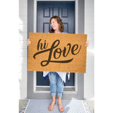 Hi Love Doormat / Welcome Mat / Love Door Mat / Valentines / Wedding / Heart / Anniversary Gift / Housewarming / Birthday Gift / Custom Mat