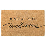 Hello and Welcome Doormat / Welcome Mat / Welcome Mat / Front Porch Decor / Wedding Gift / Housewarming Gift / Birthday Gift / Custom Mat