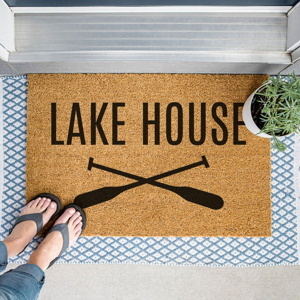 Lake House Doormat, Oar Welcome Mat, Summer Decor, Housewarming, Cottage Life, Cabin Decor, Vacation Home, Canoe, Kayak, Lake House Decor