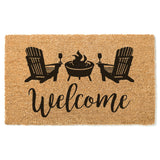 Adirondack Welcome Doormat, Muskoka Chairs Welcome Mat, Lake House Door Mat, Beach House Outdoor Rug, Cottage Decor, Cabin Decor, Wine Lover