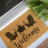 Adirondack Welcome Doormat, Muskoka Chairs Welcome Mat, Lake House Door Mat, Beach House Outdoor Rug, Cottage Decor, Cabin Decor, Wine Lover