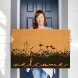Spring Welcome Doormat, Floral Welcome Mat, Flowers Door Mat, Cute Doormat, Summer Decor, Spring Decor, Housewarming Gift, Easter Doormat,