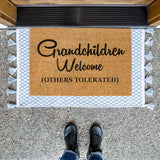 Grandchildren Welcome Others Tolerated Doormat, Grandparent Welcome Mat, Grandma Mat, Grandpa Rug, Nana, Papa, Oma, Opa, Grandparent Gift