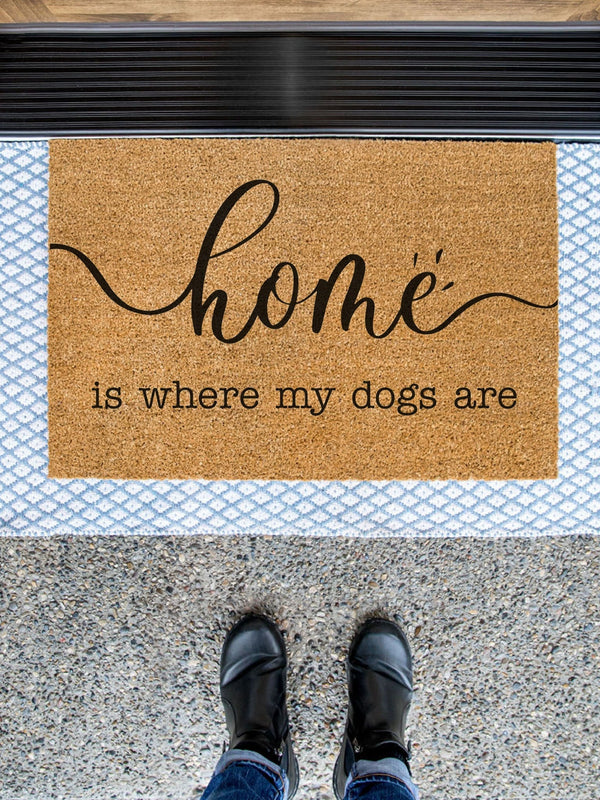 Custom Dog Doormat, Home Is Where My Dogs Are Doormat, Dog Welcome Mat, Home Doormat, Dog Breed, Dog Lover Gift, Funny Doormat, Custom Gift