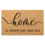 Custom Cat Doormat, Home Is Where My Cats Are Doormat, Cat Welcome Mat, Home Doormat, Cat Mom, Cat Lover Gift, Funny Doormat, Custom Gift